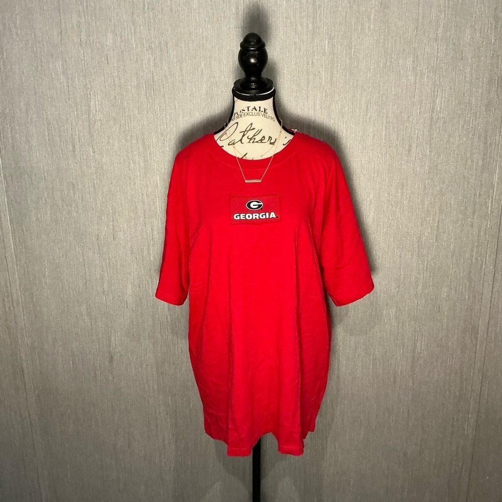 Women’s Red Georgia Oversized Boyfriend Fit T-Shirt Size Medium